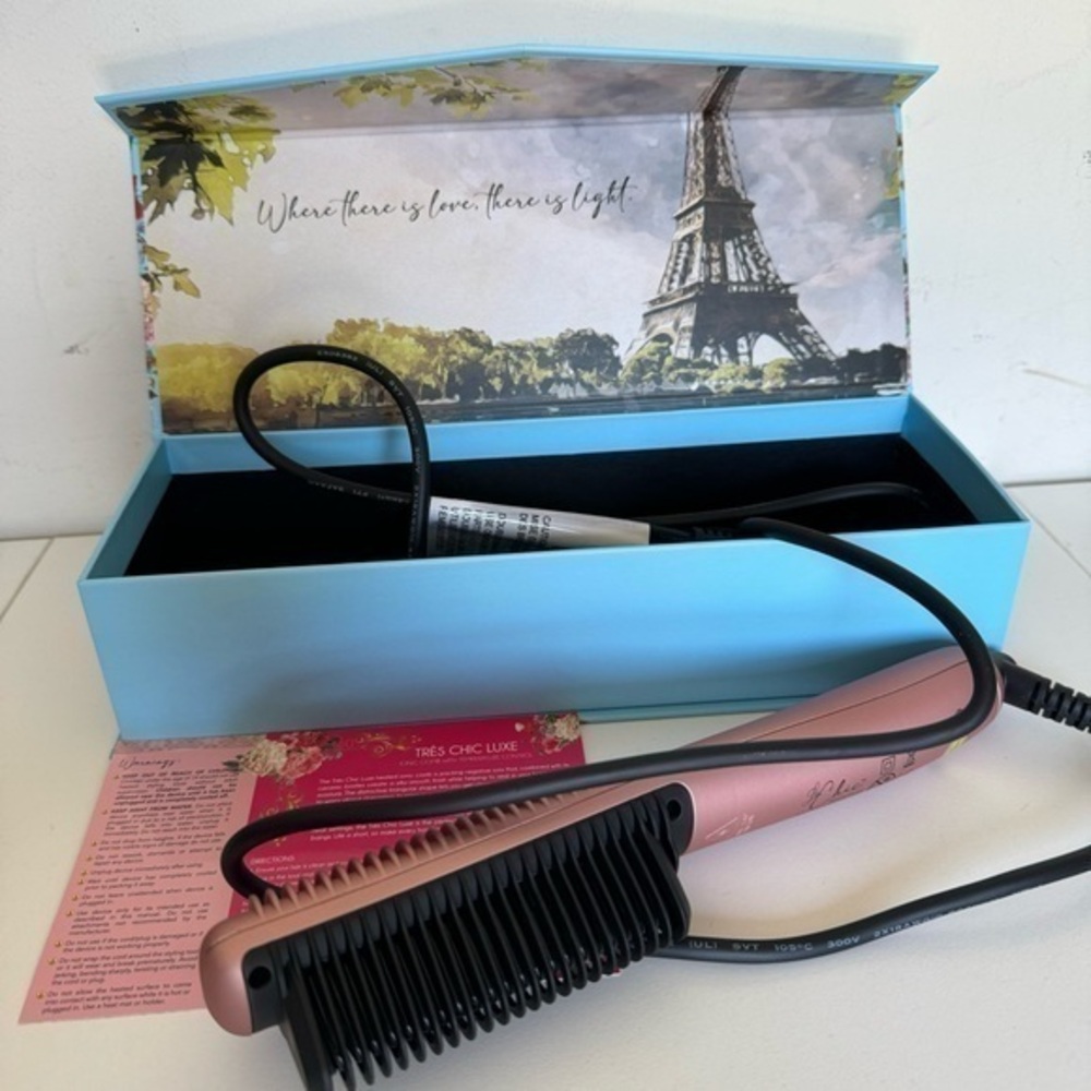 Amazon Tres Chic Rose Gold Ionic Hair Comb for Curling and Straightening…